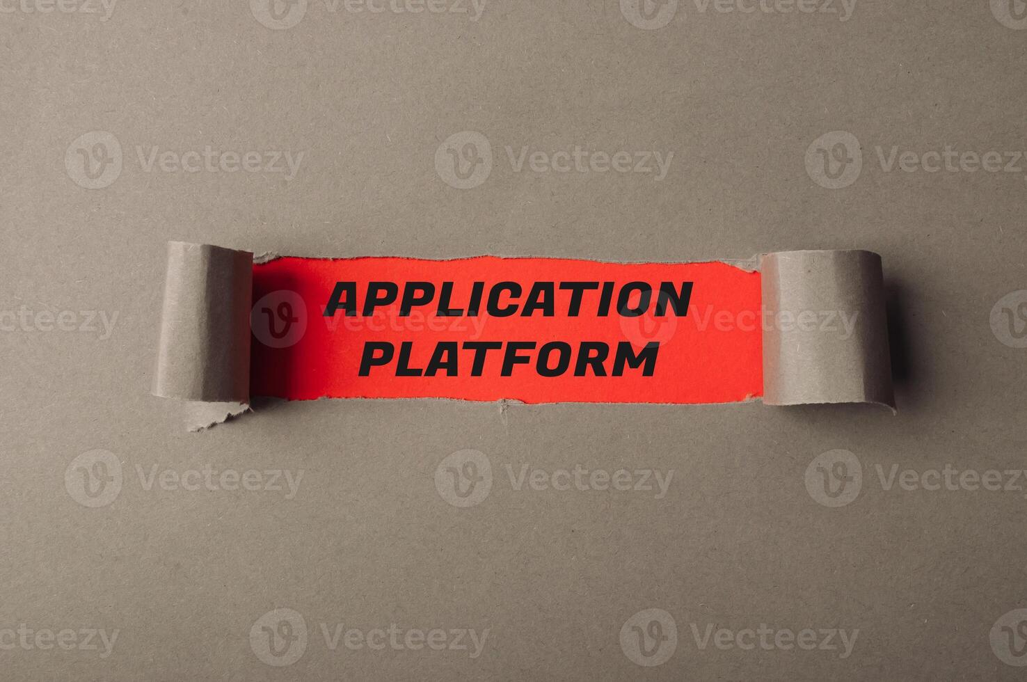 Torn piece of paper with the word Application written on it photo