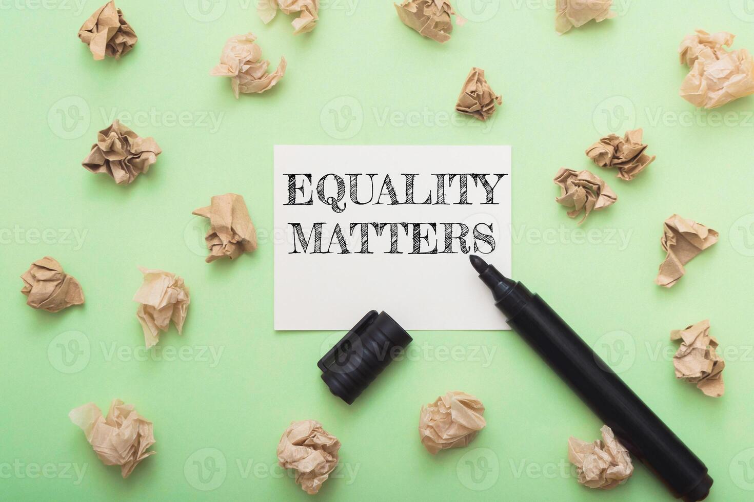 Equality matters is written on a piece of paper photo