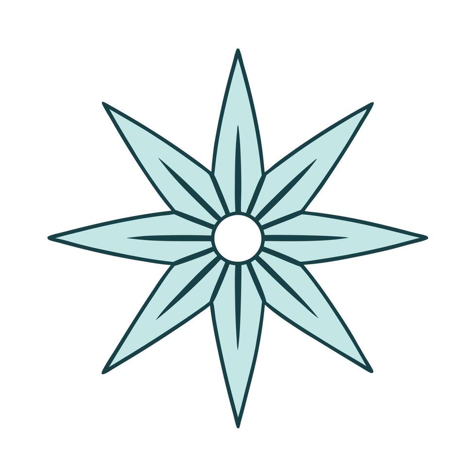 Starburst Inspired Floral Ornament Design with Vibrant Colors and Intricate vector