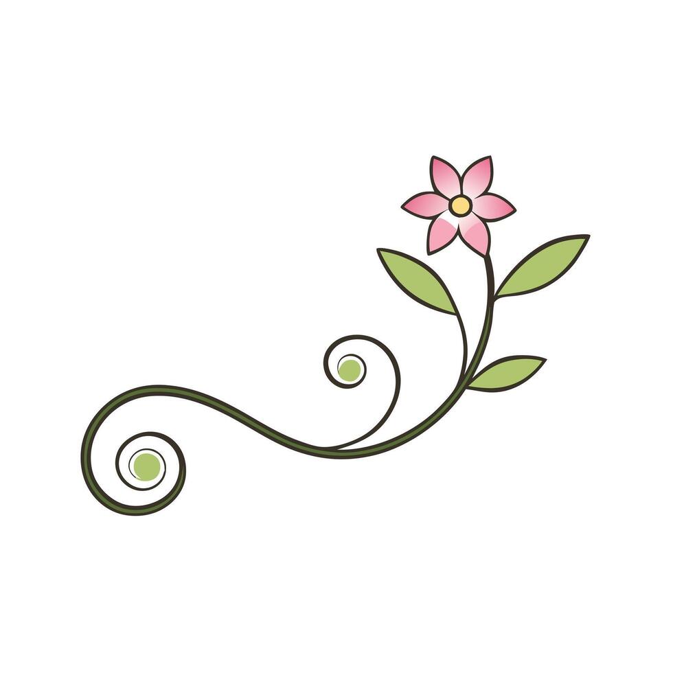 Soft Swirling Floral Motif with Curved Vines Elegant Design for Interior Fashion vector