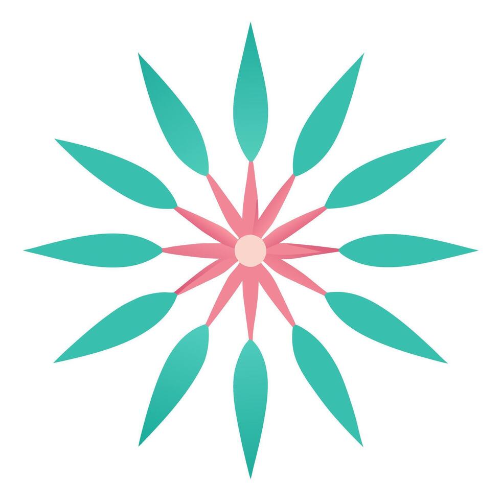 Starburst Inspired Floral Ornament Design Vibrant Colors and Intricate Patterns vector