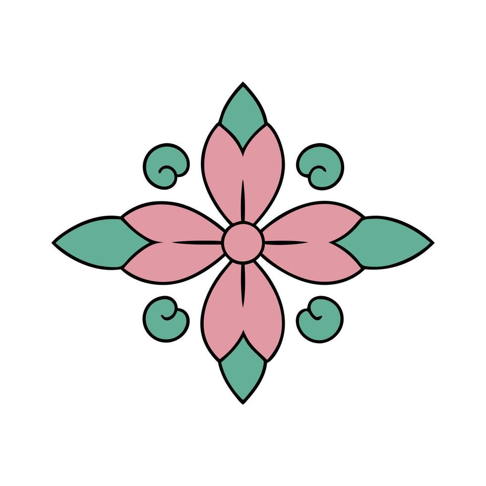 Asymmetrical Floral Ornament Cluster Design Illustration for Modern Decorative vector