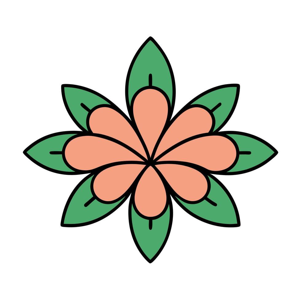 Asymmetrical Floral Ornament Cluster Design Illustration Modern Decorative Art vector