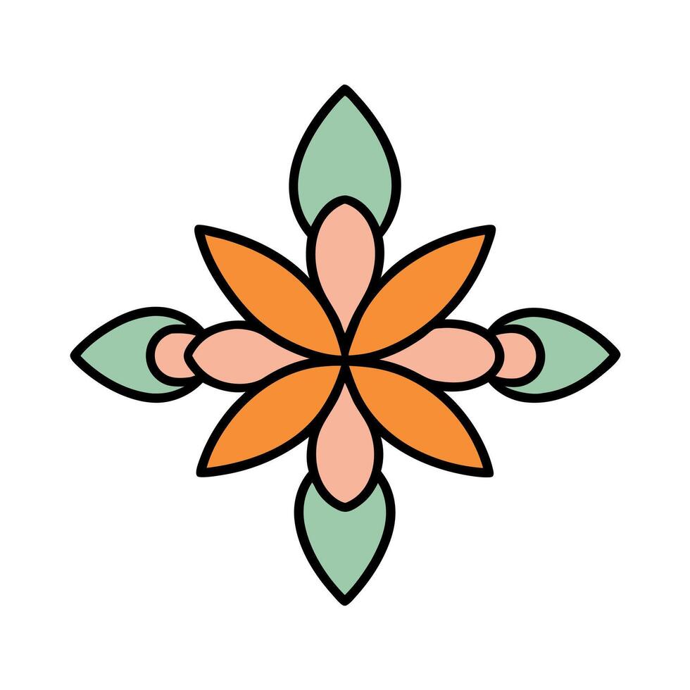 Asymmetrical Floral Ornament Cluster Design Illustration vector