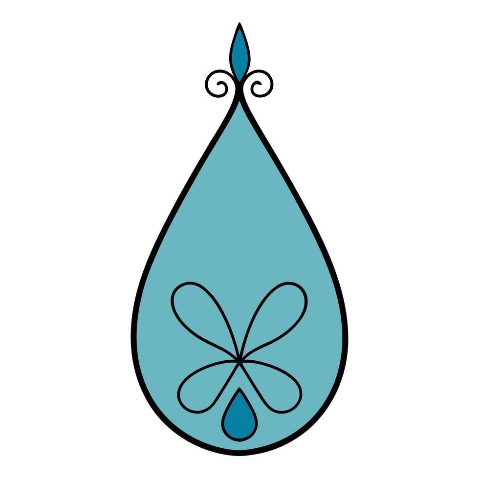 Teardrop Shaped Floral Ornament Design with Elegant vector