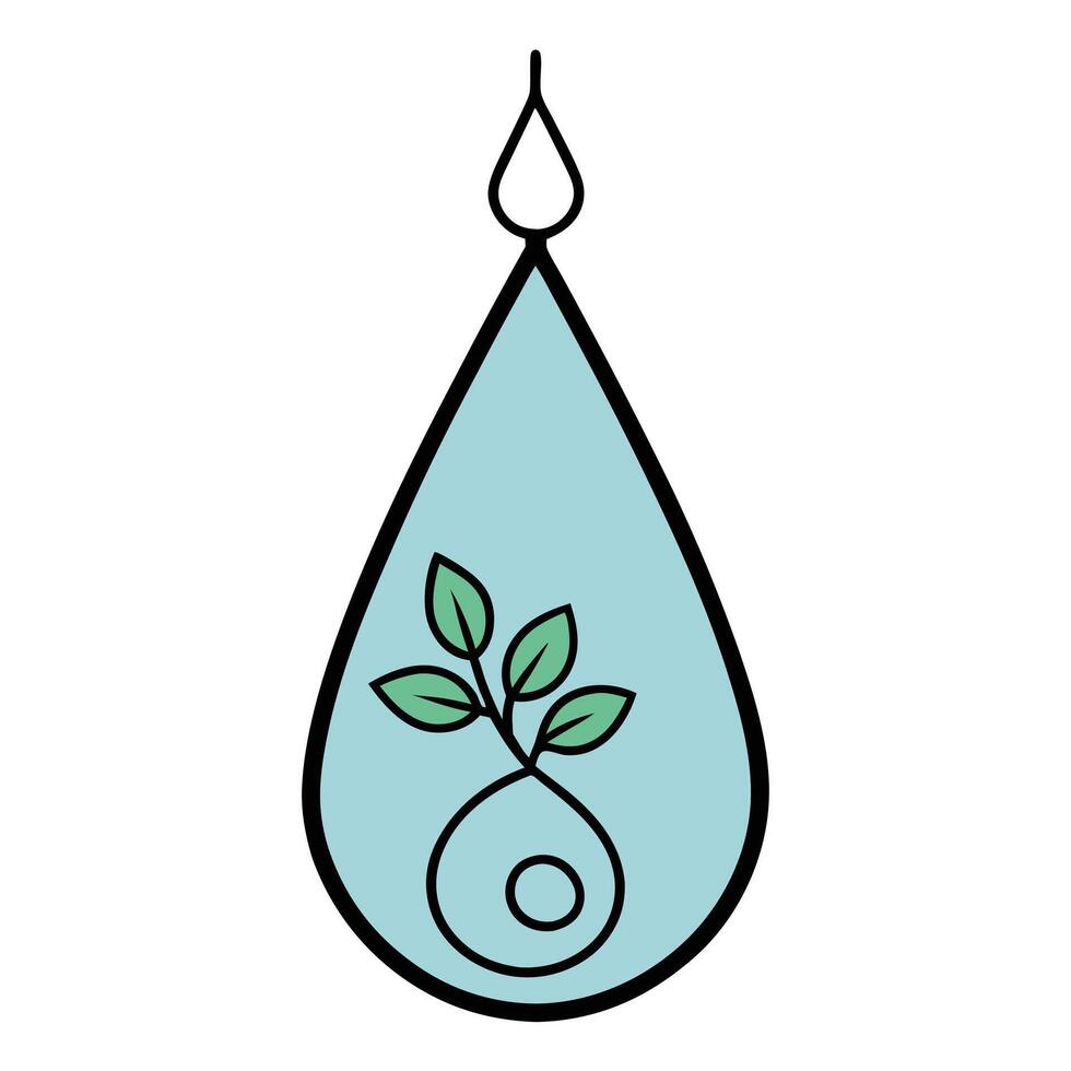 Teardrop Shaped Floral Ornament with Elegant and Intricate Detailing vector