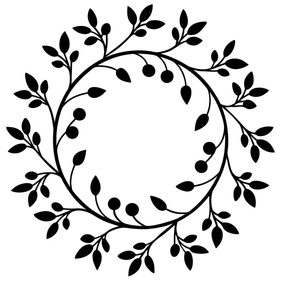 Delicate Floral Ornament with Circular Featuring Elegant Flower Patterns vector