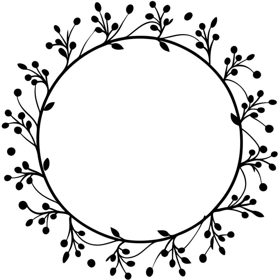 Delicate Floral Ornament with Circular Design Featuring Flower Patterns vector