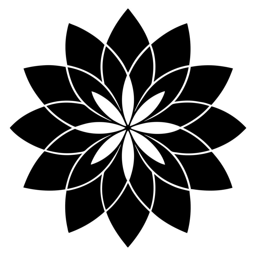 Elegant Mandala Silhouette with Floral Patterns for Artistic and Meditation vector