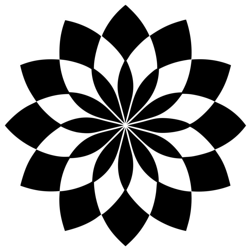Floral Mandala Silhouette Design with Intricate Details for Decorative vector