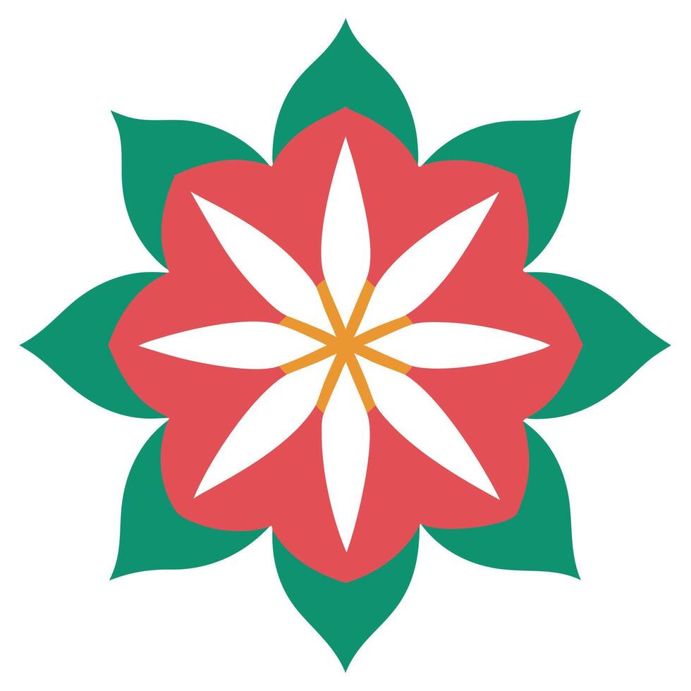 Floral Mandala Design with Intricate Patterns and Symmetrical vector