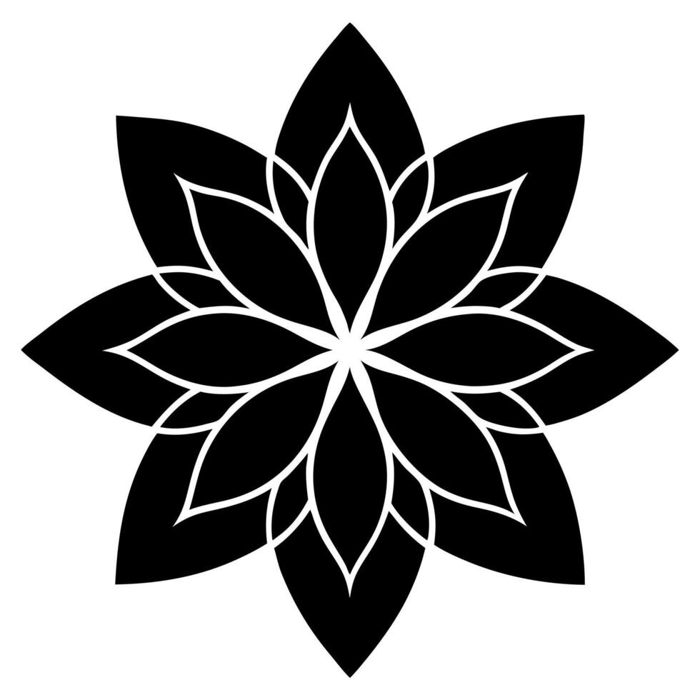 Elegant Mandala Silhouette with Floral Patterns for Artistic Meditation Themed vector