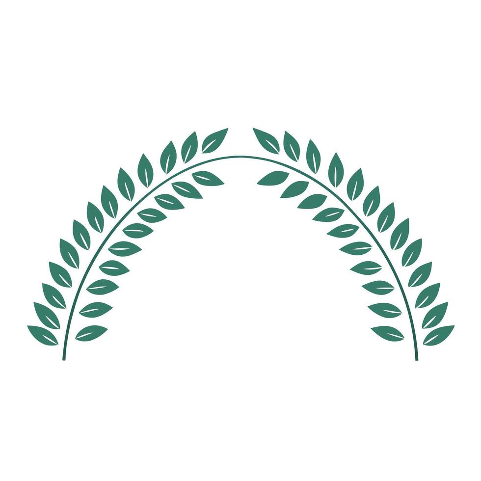 Half Circle Floral Ornament Design with Elegant Botanical Elements vector