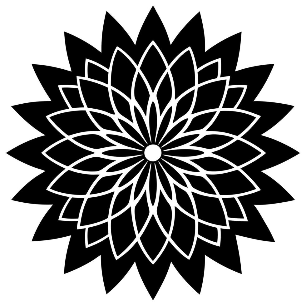 Elegant Mandala Silhouette with Floral Patterns Artistic vector