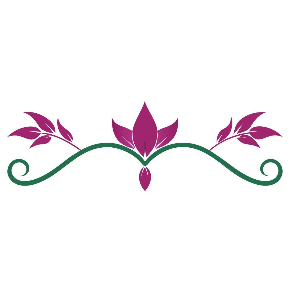 Elegant Floral Underline Design with Ornamental Details for Decorative and Artistic Project vector
