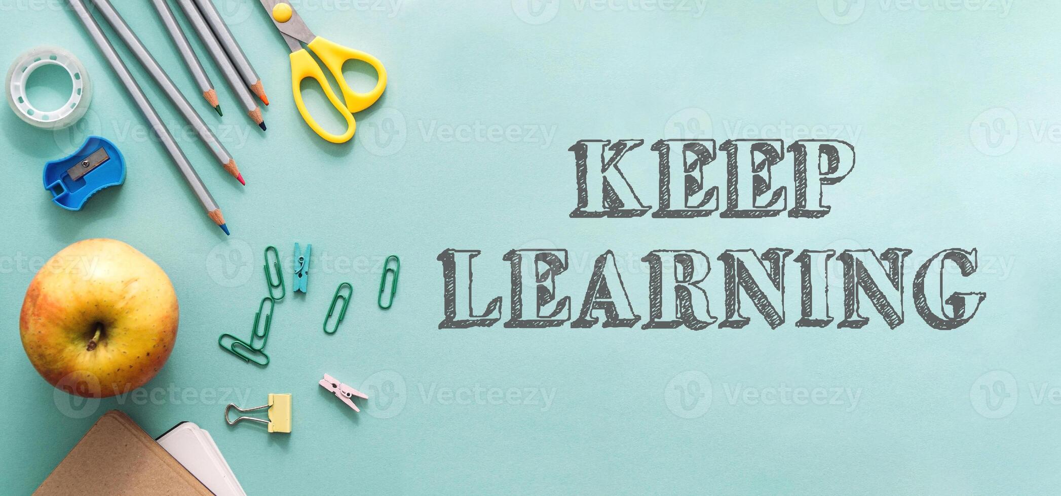 Keep learning is the message on this image photo