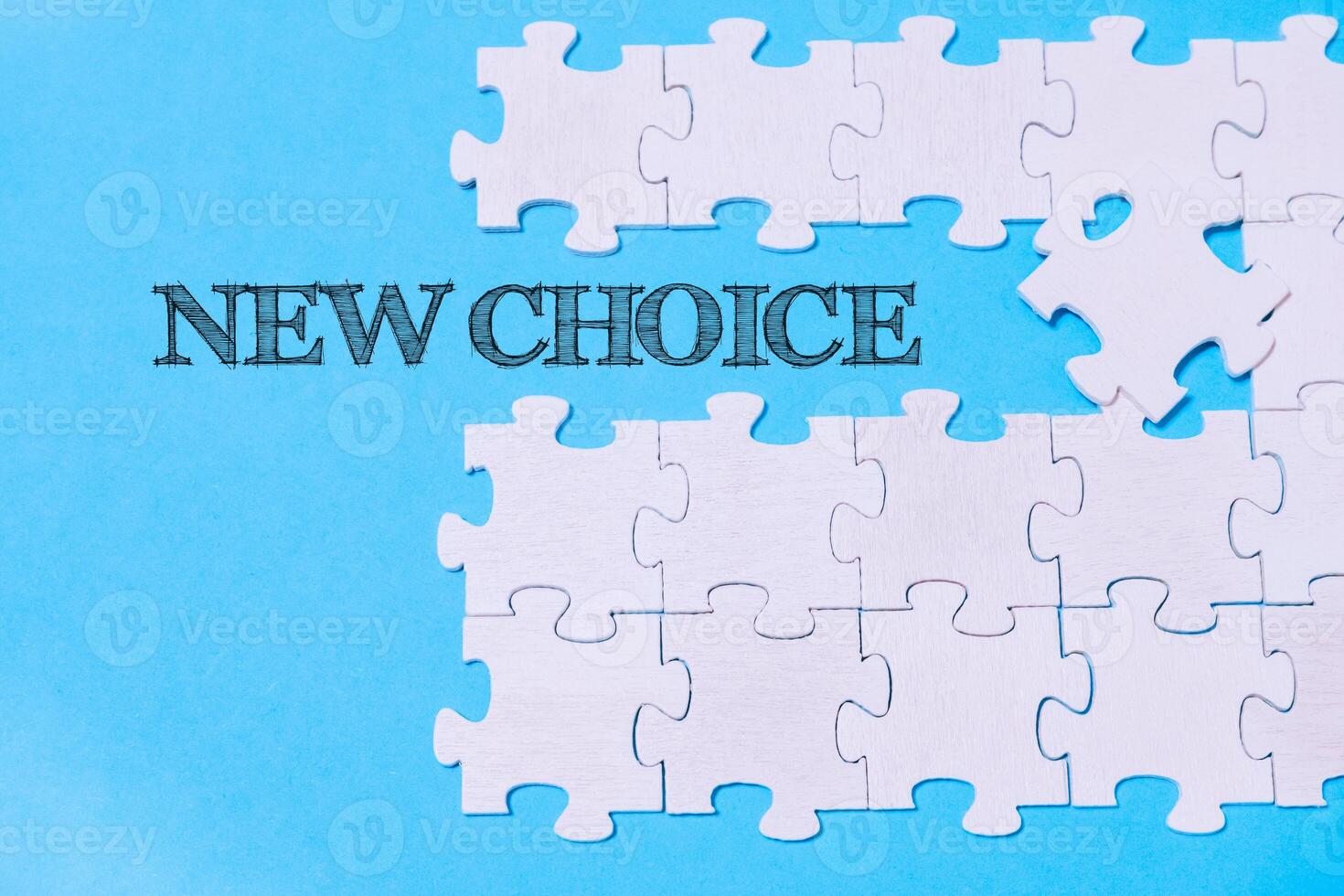 Puzzle with the word new choice written on it photo