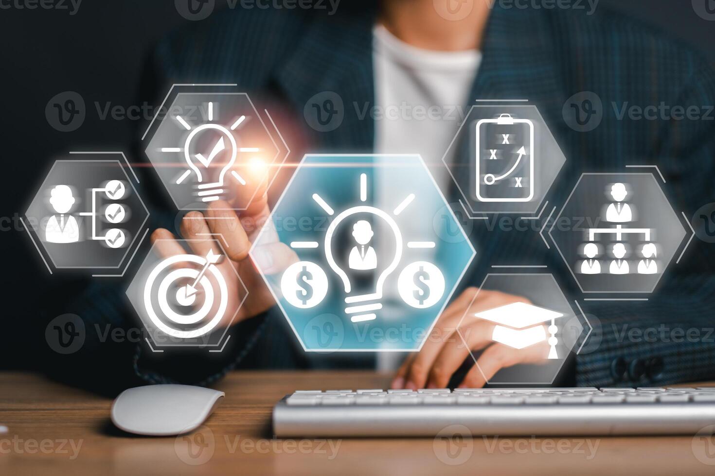 Entrepreneur innovation and modern business strategy visualization