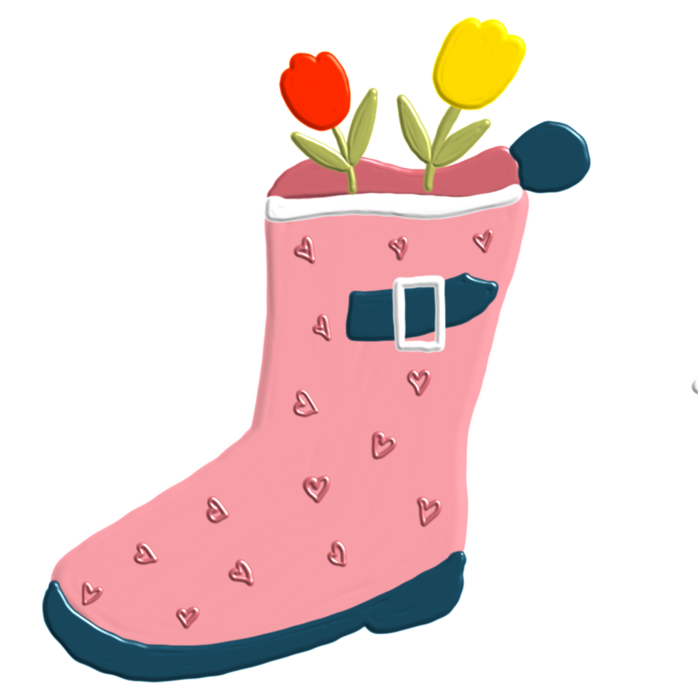 boots with flowers png