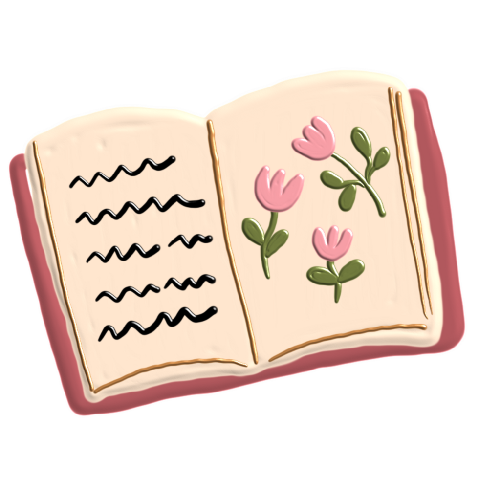 book with a flower png