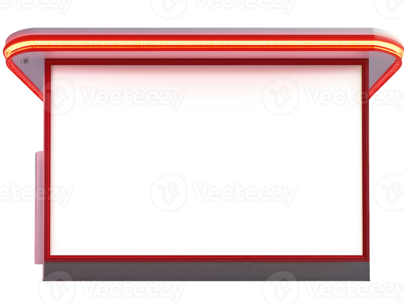 Blank Red And White Digital Billboard With Neon Lights png