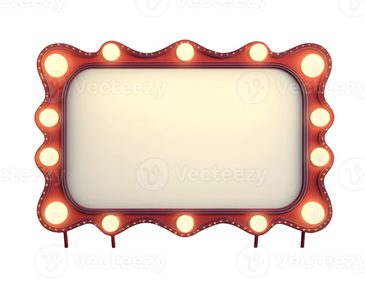 Illuminated Maroon Sign with Wavy Border png