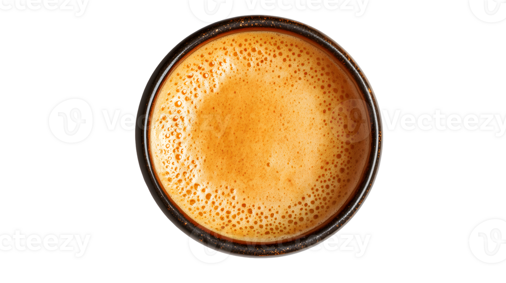 Overhead Close-Up of Espresso Crema in Dark Cup png