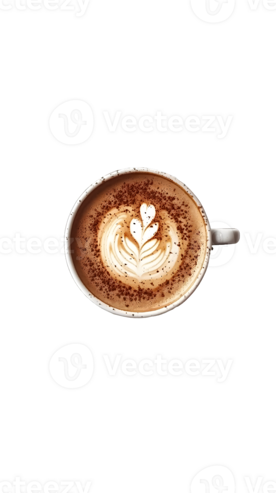 Overhead View of Cappuccino Latte Art png