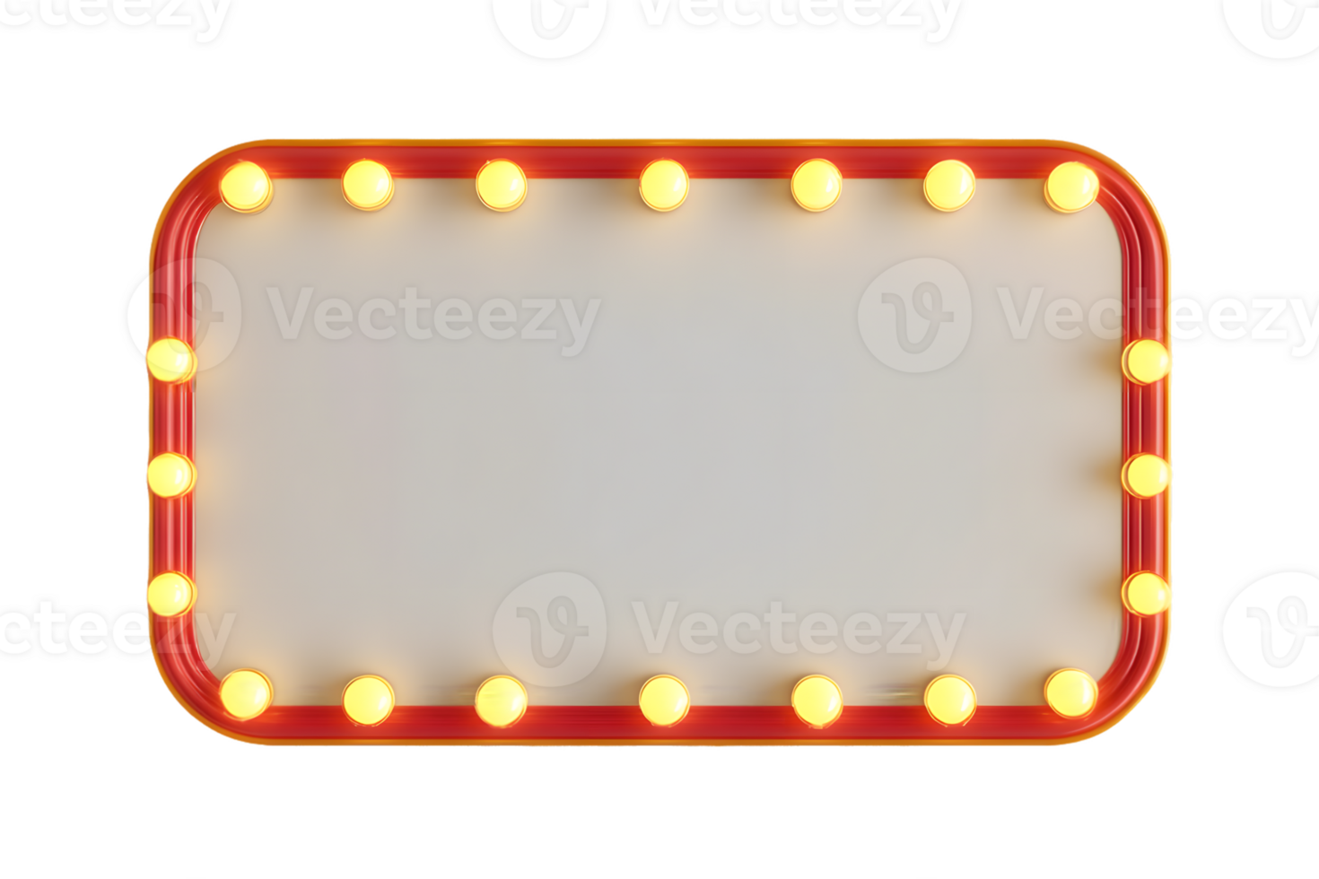 Rectangular Illuminated Sign with Red Border png