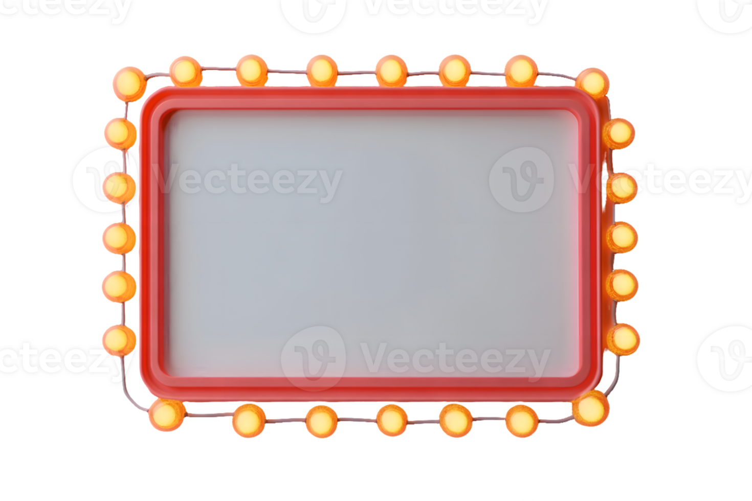 Red Illuminated Frame with Blank in Center png