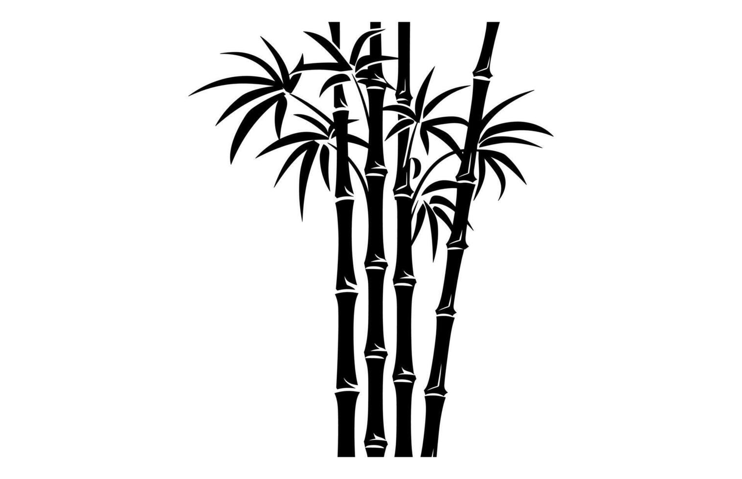 Bamboo Silhouette Clipart isolated on a white background vector