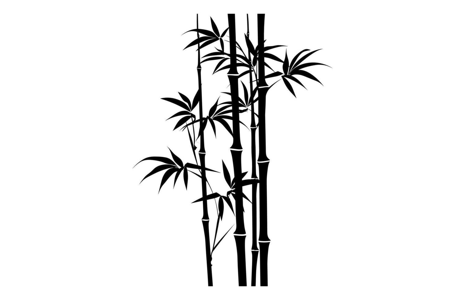 Bamboo Silhouette Black Clipart vector
