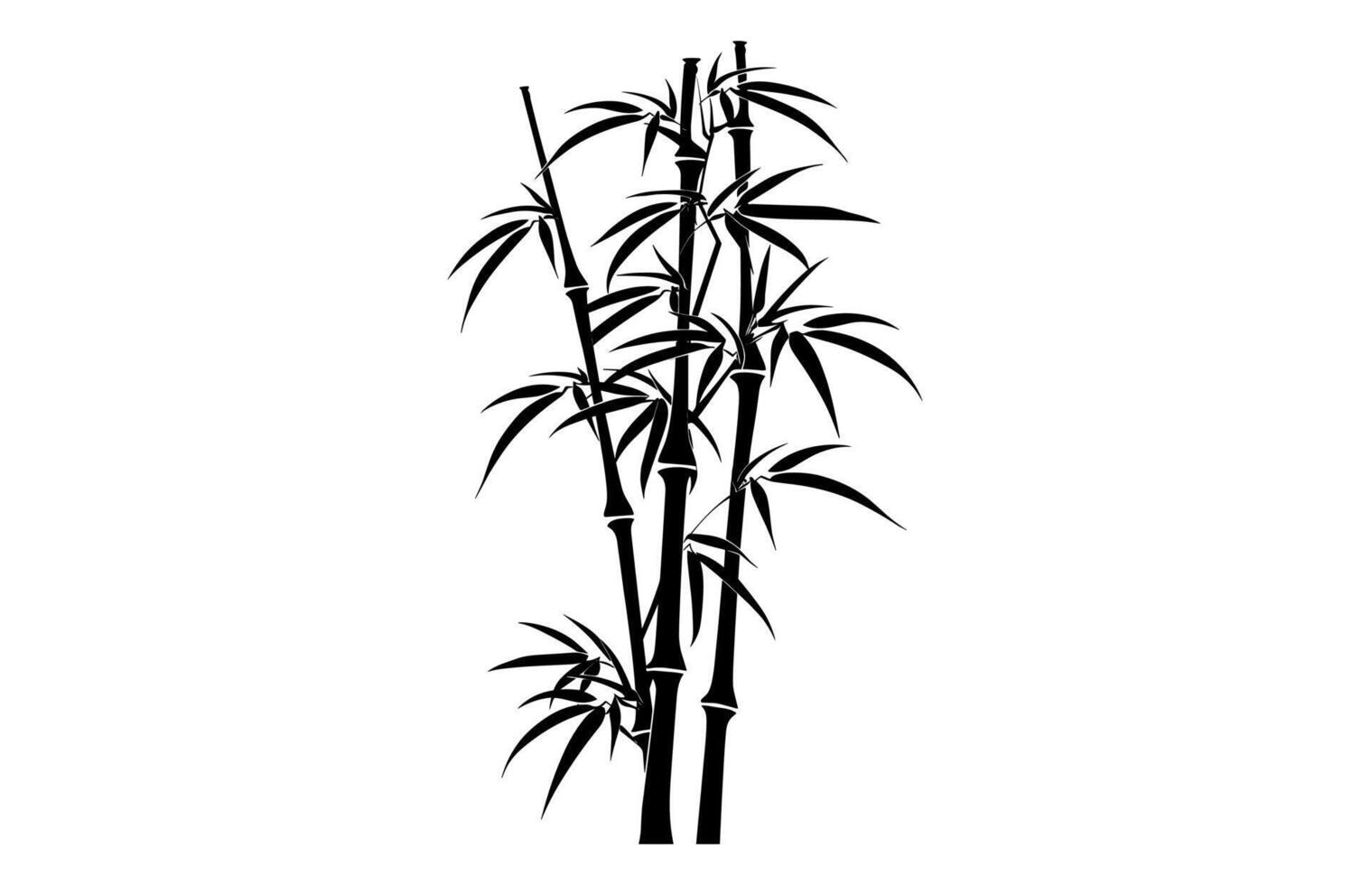 Bamboo Silhouette isolated on a white background vector