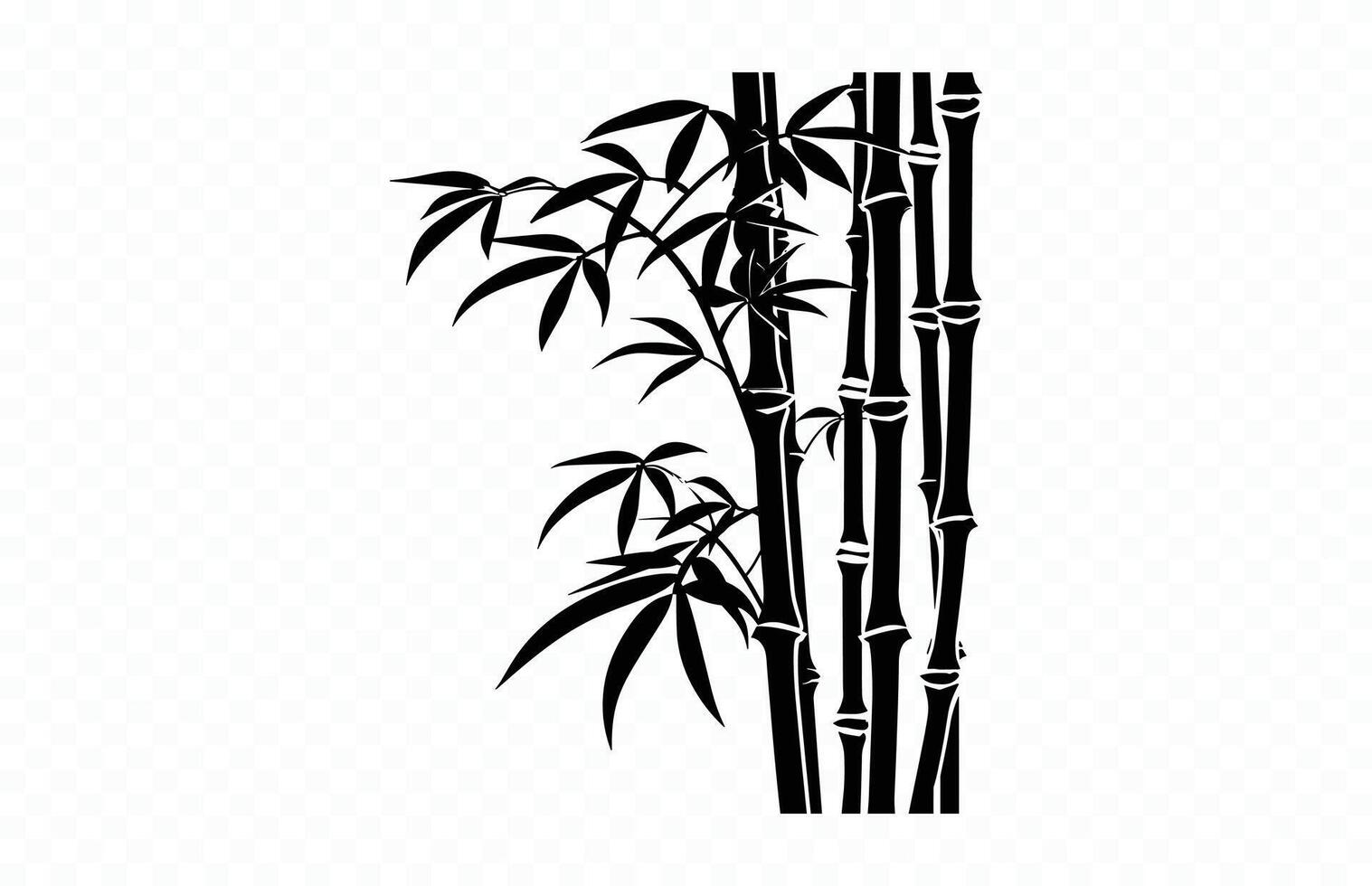 Tropical Bamboo Clipart Silhouette vector