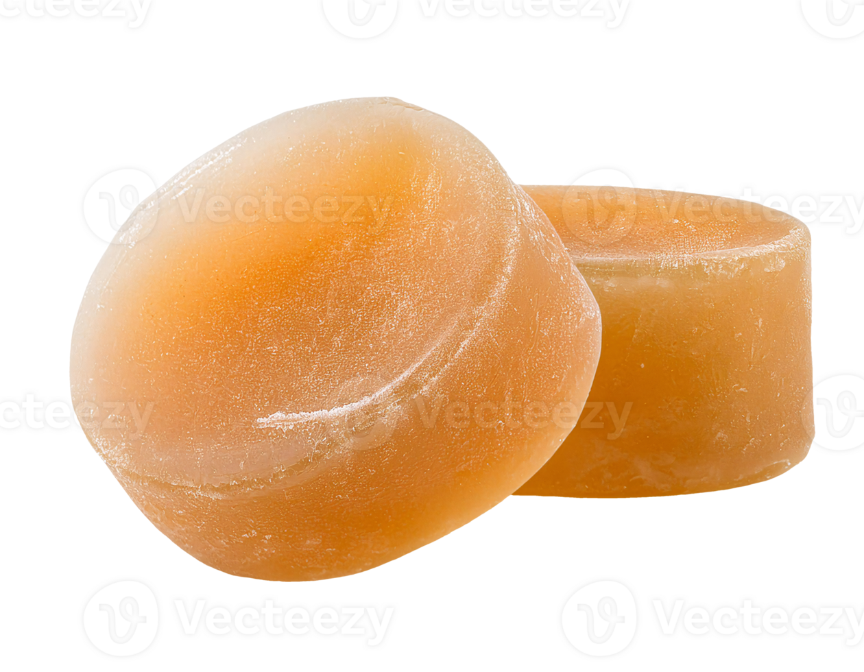 smooth caramel-flavored hard candies with glossy finish, classic sweet treats, on isolated background png