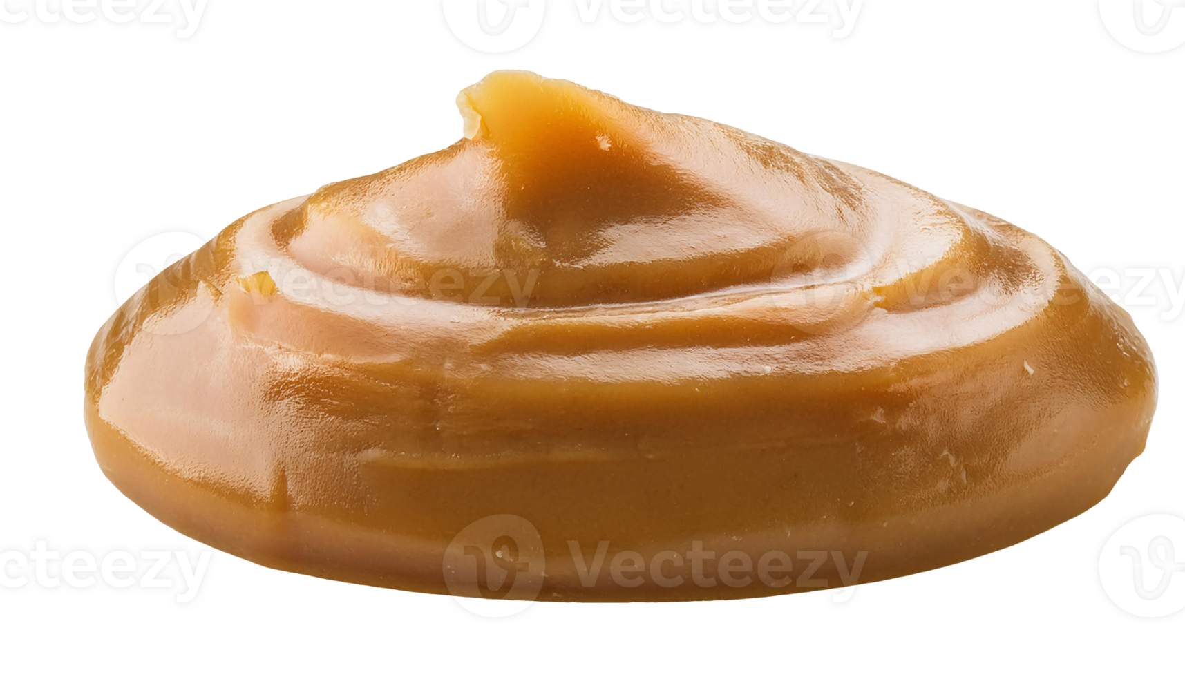 smooth almond caramel swirl with glossy texture, rich and creamy confectionery, on isolated background png