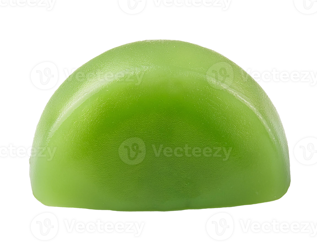 green fruit-flavored hard candy with glossy texture, smooth sweet treat, on isolated background png