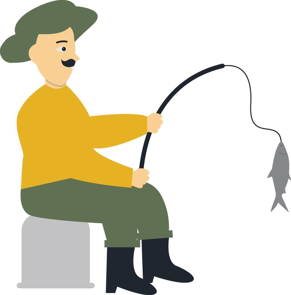 Fisherman Profession Character vector