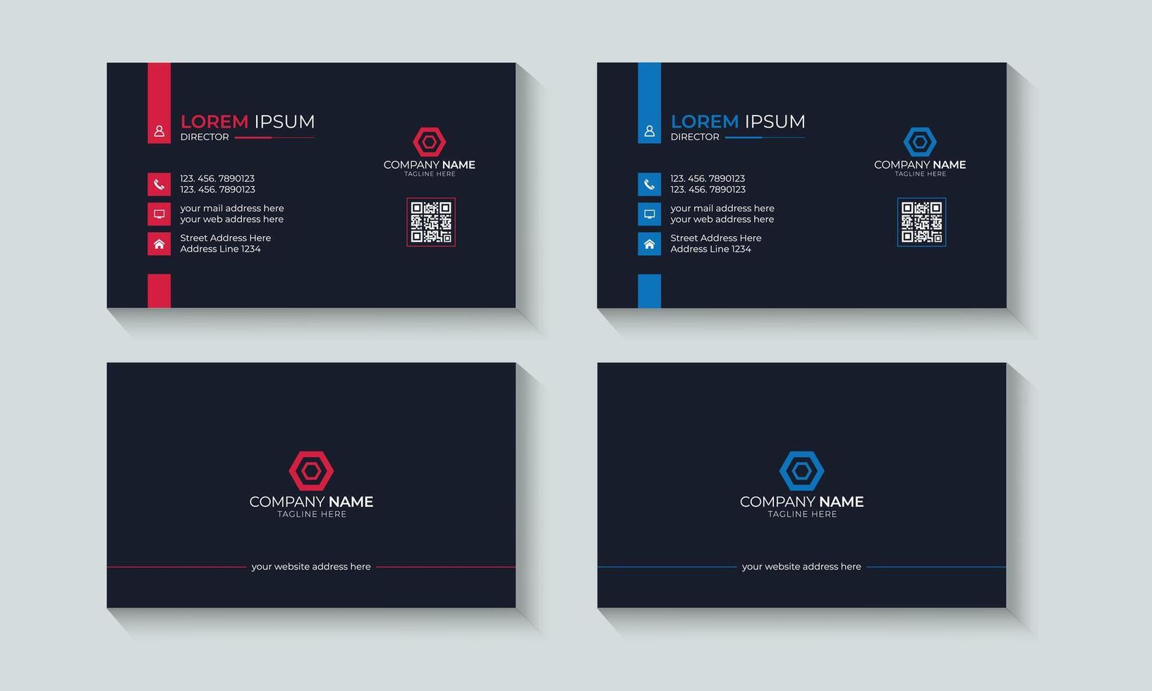 Clean and minimal business card layout template. Professional elegant business card, visiting card, identity, corporate, contact, branding vector