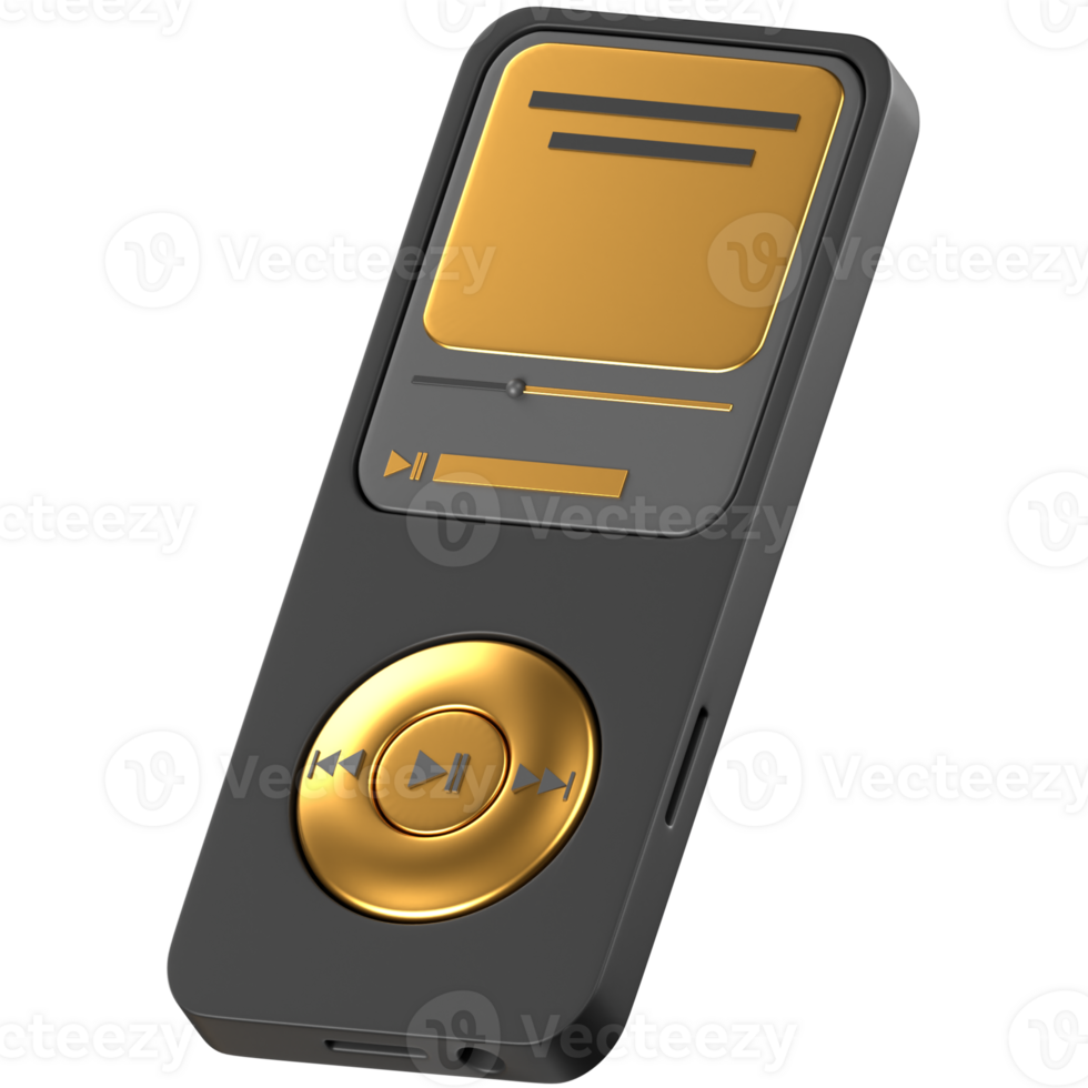 A black and gold mp3 player png