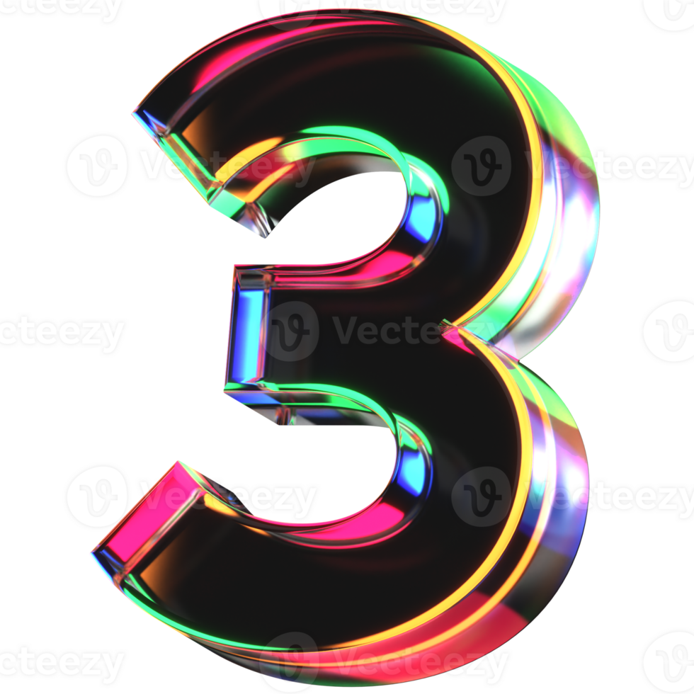 3D icon of a glass character 3 png