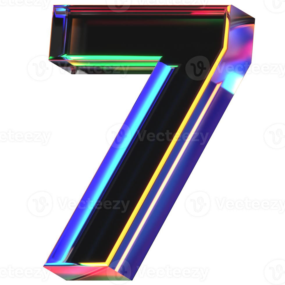 3D icon of a glass character 7 png