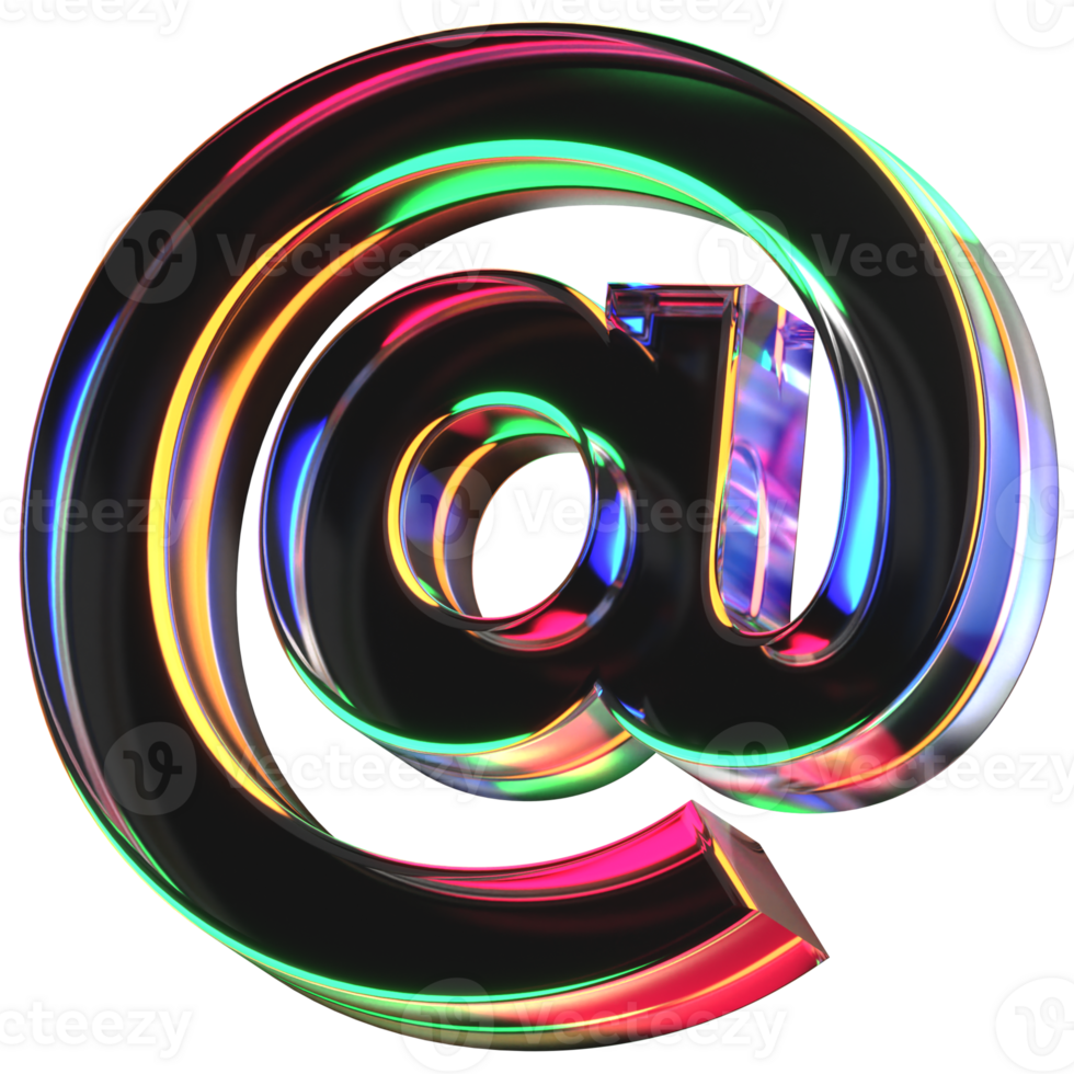 3D icon of a glass at sign png