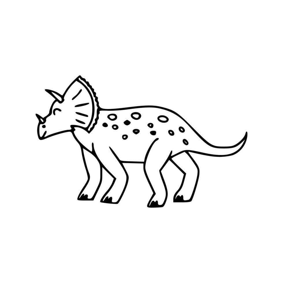 A drawing of a triceratops dinosaur vector