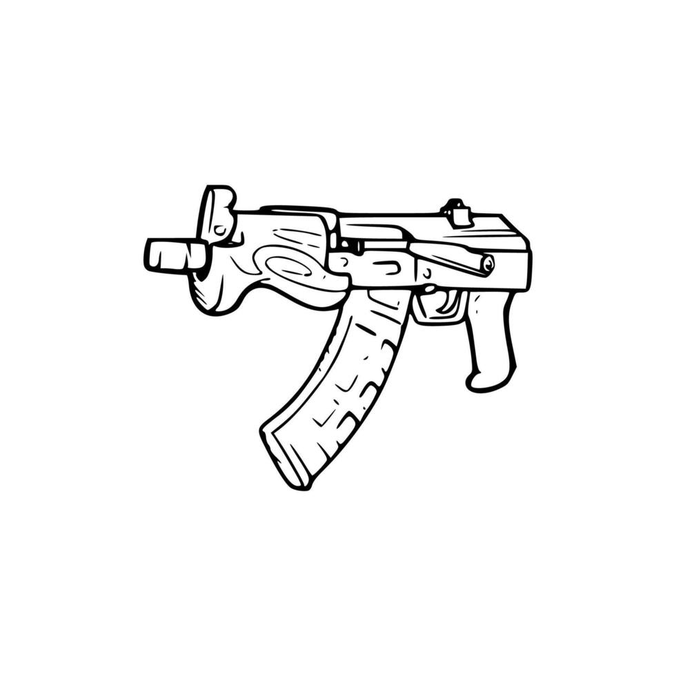 An ak - 47 gun in a drawing vector