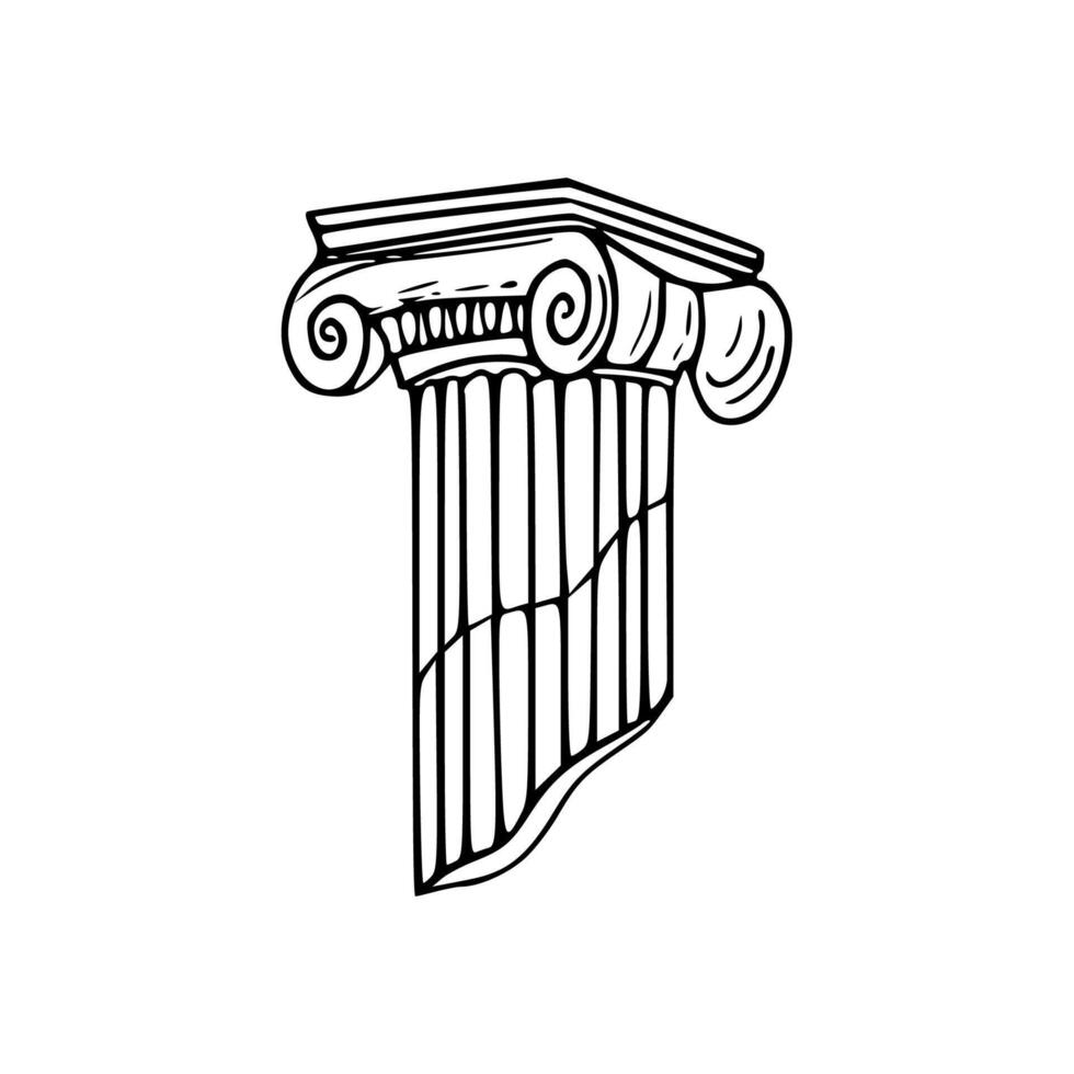 Ancient greek column icon illustration vector