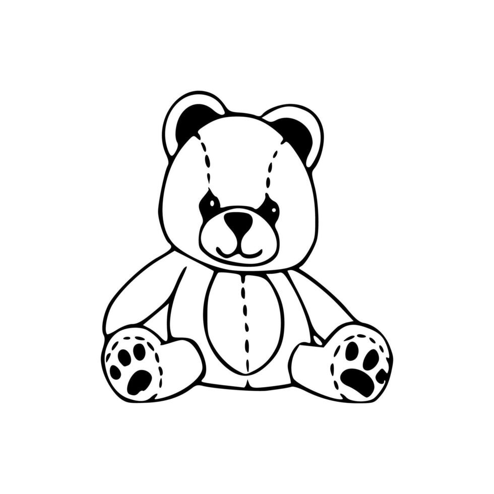 Teddy bear coloring pages vector