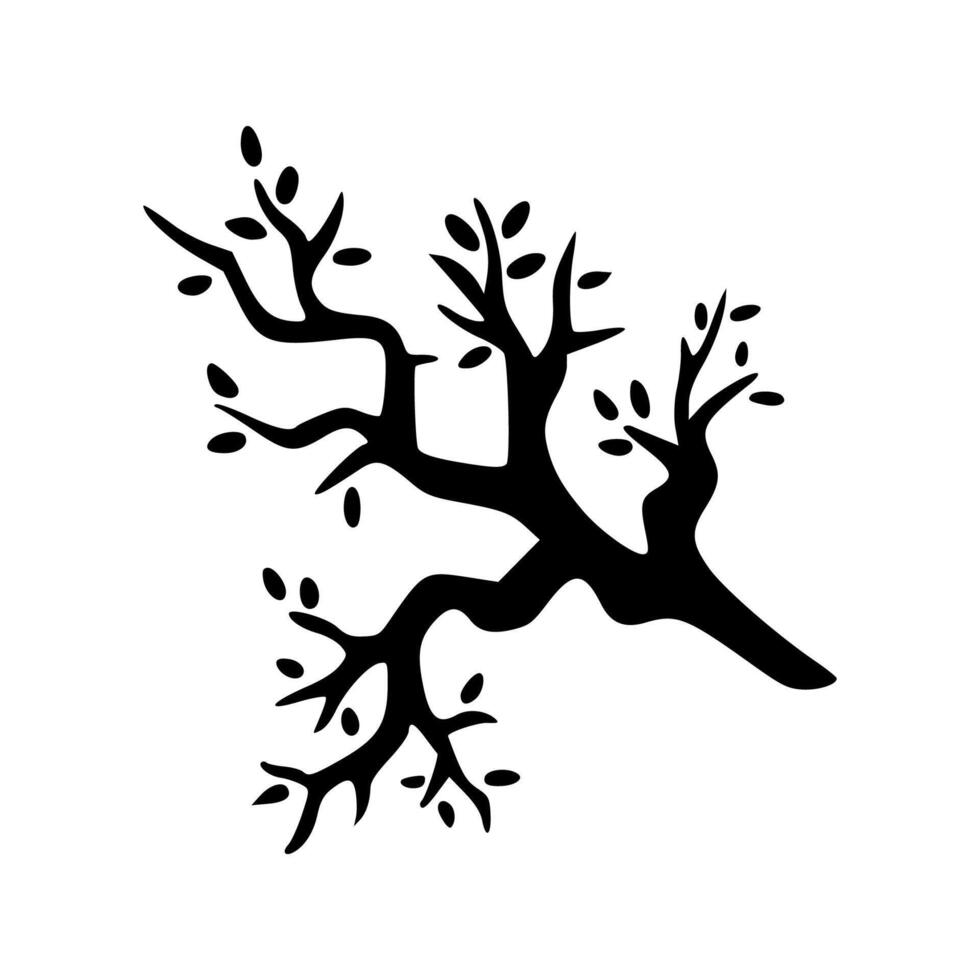 A black silhouette of a tree branch vector