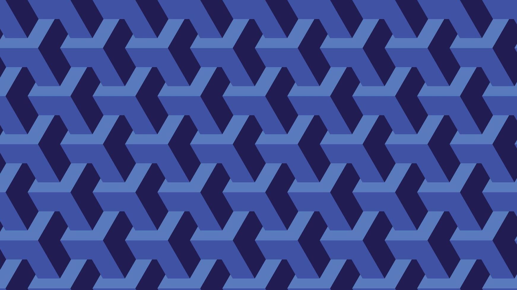 Seamless Blue Geometric Pattern with Isometric Cube Motif in a Modern Style vector
