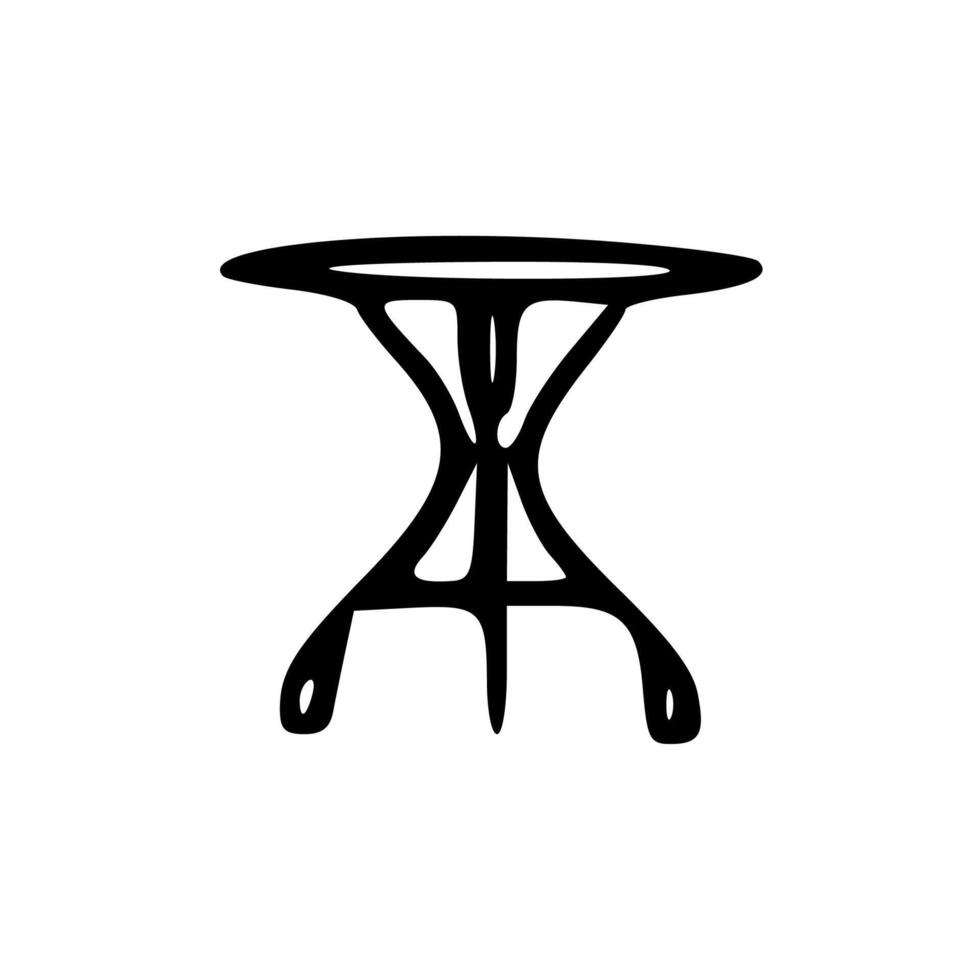 A black and white drawing of a simple table vector